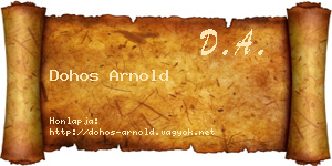 Dohos Arnold névjegykártya